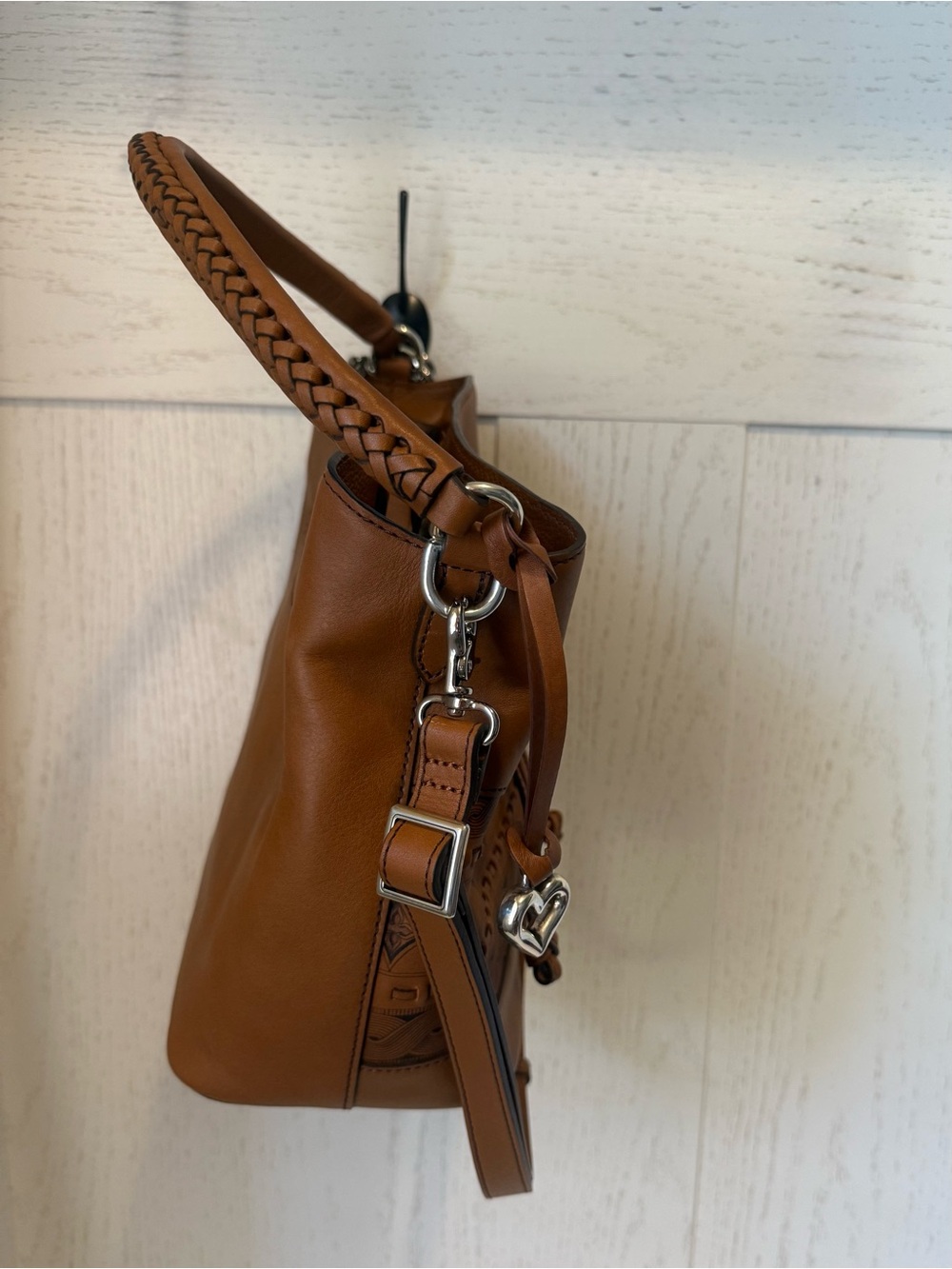 Brighton Ferreira Lorenza Valera bucket bag rich sienna leather silver hardware - Picture 3 of 16
